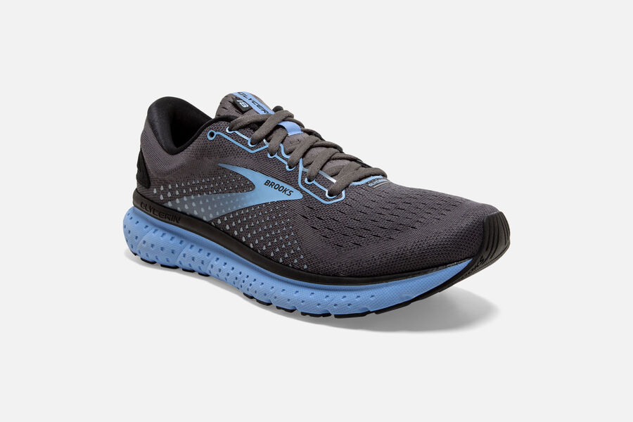 Brooks Israel Glycerin 18 Road Running Shoes Womens - Black/Blue - UAB-243756